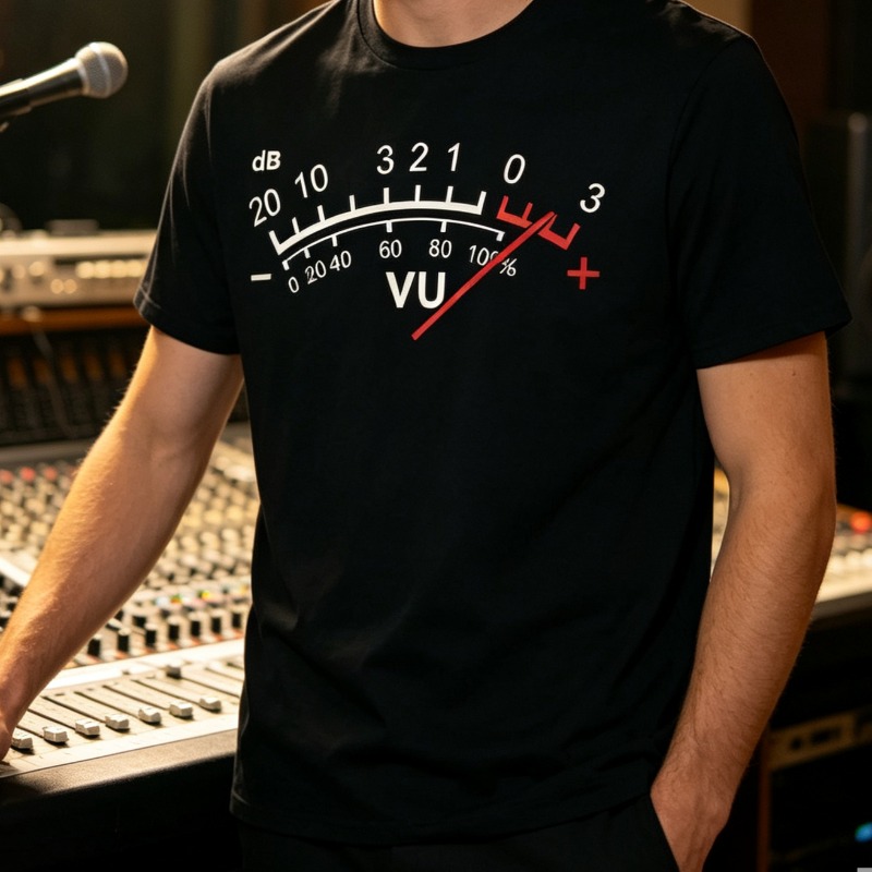 Audio Music Dj - VU Meter dB Volume T-Shirt Men’s