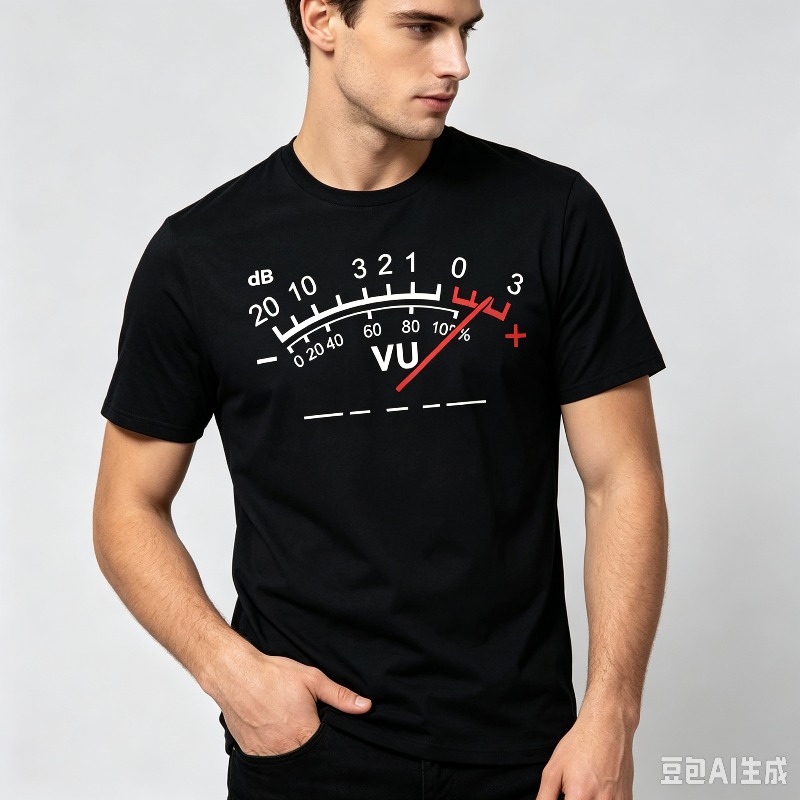 VU Meter dB Volume T-Shirt Men - Audio Music Dj recension och pris
