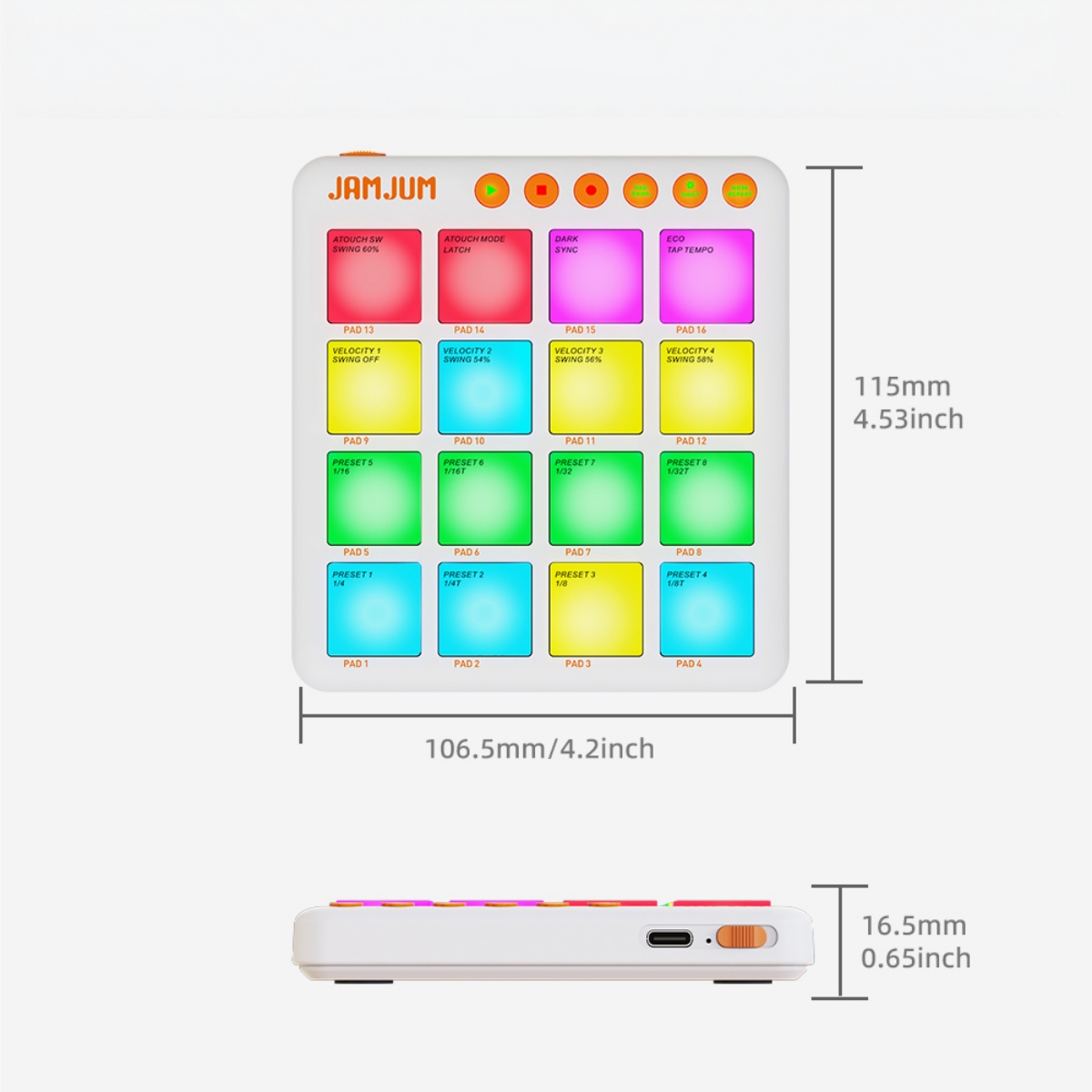 JAMJUM JP-MINI Wireless MIDI P - Midi Controller Pad recension och pris