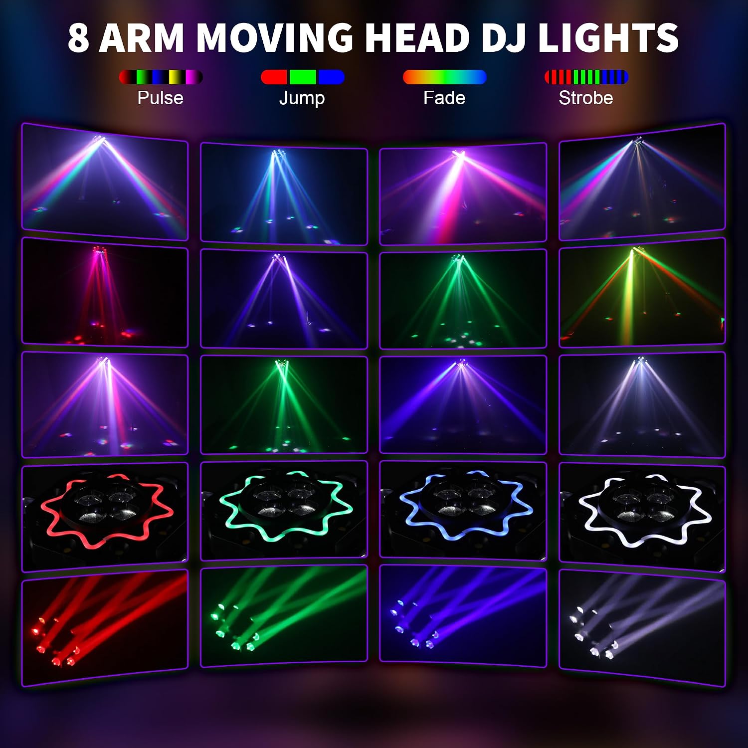 200W Disco Party Lights 8 Arm  - Audio Music Dj recension och pris