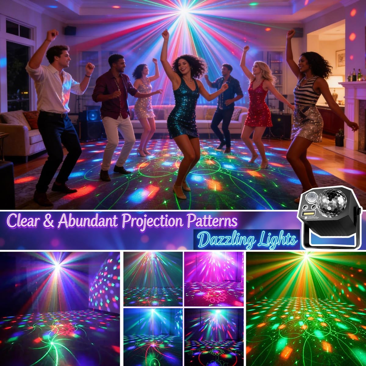 Dj Party Disco Ball Lights wit - Audio Music Dj recension och pris
